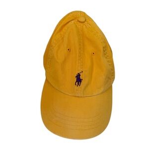 POLO by RALPH LAUREN ladies, yellow baseball hat with purple emblem